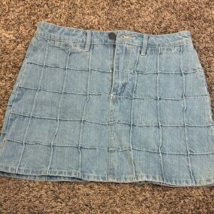 Forever 21 Blue Checkered Denim Mini Skirt